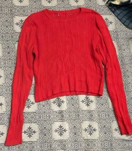 Red Cropped Sweater