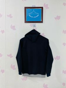 Super Dry Men Black And Grey Hoodie Sweatshirt