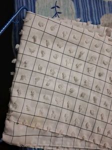 White Checked Dress Material