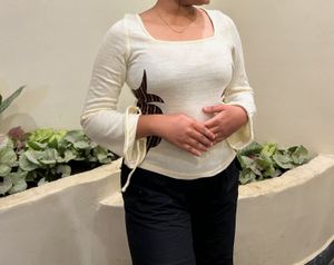 Unique Embroidered Long Sleeve Top