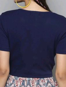 Stylish Navy Blue Crop Top