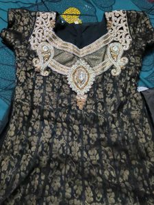 Elegant Black &amp; Gold Ethnic Suit