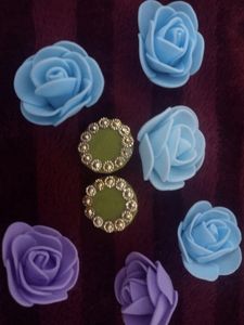 New Handmade Green Ear Studs