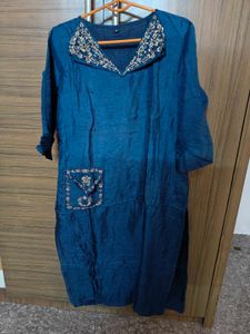 Embroidered Blue Kurta Set