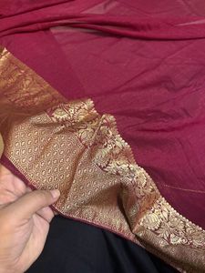 Maroon &amp; Gold Sari