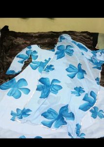 New/Unused Blue Georgette Gown With Dupatta