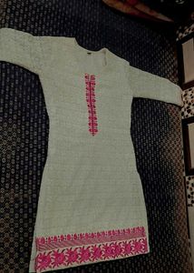 Elegant Embroidered Tunic Dress🤍🤍