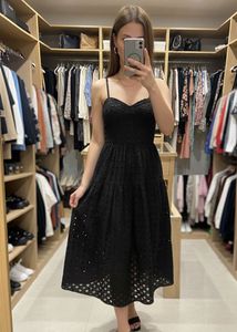 ZARA branded padded cute Black Eyelet Dress