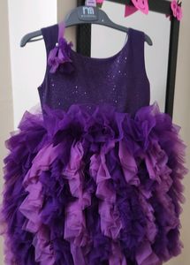 Purple Tulle Ruffle Party Dress