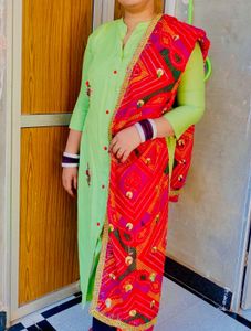 Kurti With Rajasthani Fulkari Duppata