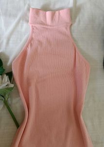 Pink Halter Neck Mini Dress