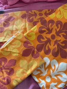 2 Leaf Print BedSheet Set With Pillow Cover