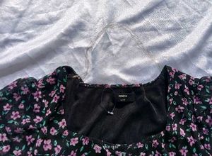 (Max) Floral Print Button Down A-line Dress