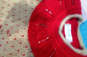 Vintage Red &amp; Cream Knit Sweater