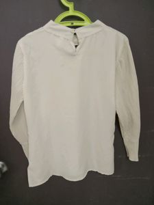 Beige Plain Women&#39;s Top