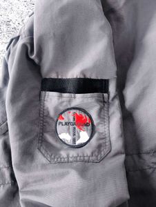 Grey Hooded Utility Jacket