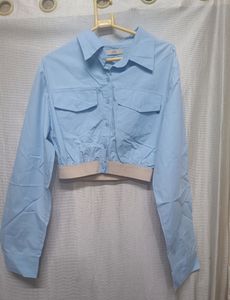 Light Blue Collar  Top