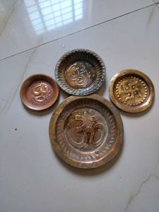 Antique Pooja Plates (Brass &amp; Copper)