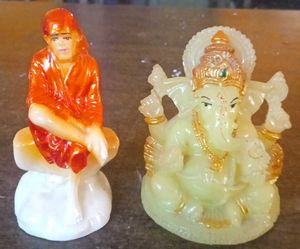 Sai Baba &amp; Ganesha Idol Set