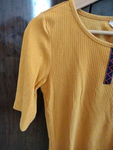 Mustard Ribbed Top