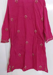 Pink Embroidered Kurta