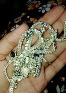 Silver Anklet with Charms