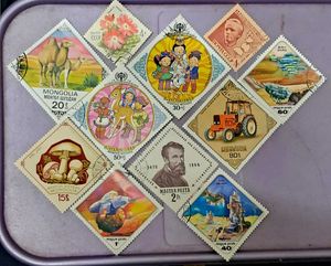 11 DIAMOND SHAPED STAMPS