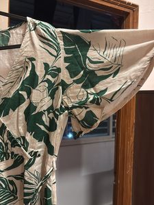 Cute Beige And Green Dress