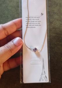 Anti Tarnish Solitaire diamond necklace Chain
