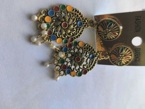 Peacock Inspired Fashion Earrings