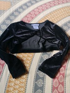 Black Velvet Shrug And Pant Set