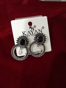 Round Oxidise Hoops Earrings Available