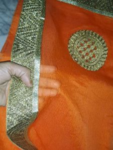 Orange Kota Saree