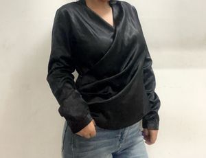 🖤Black Satin Wrap Top 🖤( Stretchable )