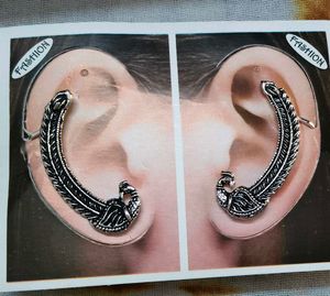 Peacock Feather Ear Cuff