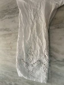White Embroidered Tunic Top