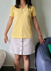 Yellow Soft V Neck Shirt