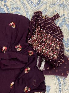 Purple Embroidered Salwar Kameez Suit