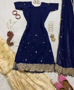 Elegant Navy Blue Kurta Set