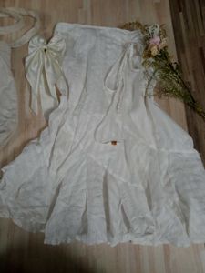 White beachy skirt/dress with ruffles