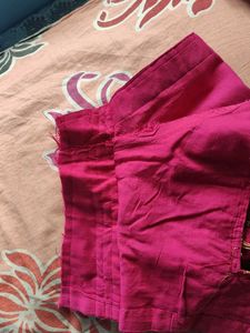 Beautiful Pink Green Embroidered Stitched Blouse