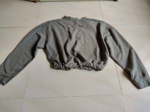Olive Green Balance Cropped Sweatshirt