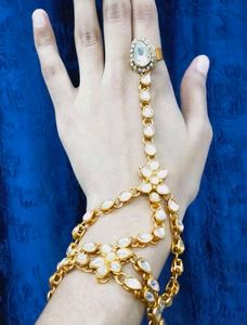 New Kundan Hand Harness Bracelet (Hathphool)