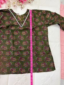 Boho Elephant Breeze Cotton Short Kurta