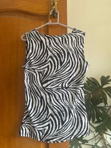 Zebra Print Sleeveless Top