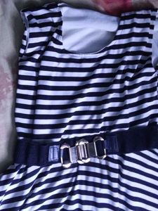 Striped Fit &amp; Flare Dress