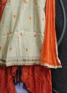Orange Embroidered Salwar Kameez