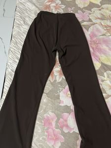 4 Set Of Wide Leg Trousers Brown Black Teal &amp; Grey
