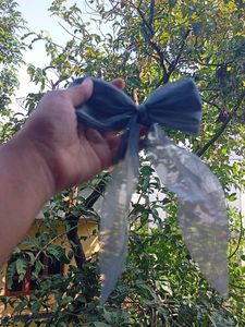 Cute Grey Hair Bow
