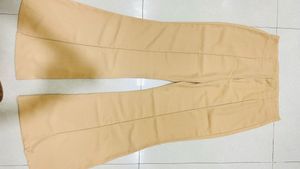Tan Flared Leg Trousers